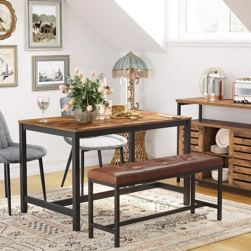 Dining Tables 47 Inches Dinings Room Table for 4, Industrial Style with Heavy Duty Metal Frame, 47.2 X 29.5 X 29.5 Inches, Brown
Dining Tables 47 Inches Dinings Room Table for 4, Industrial Style with Heavy Duty Metal Frame, 47.2 X 29.5 X 29.5 Inches, Brown
