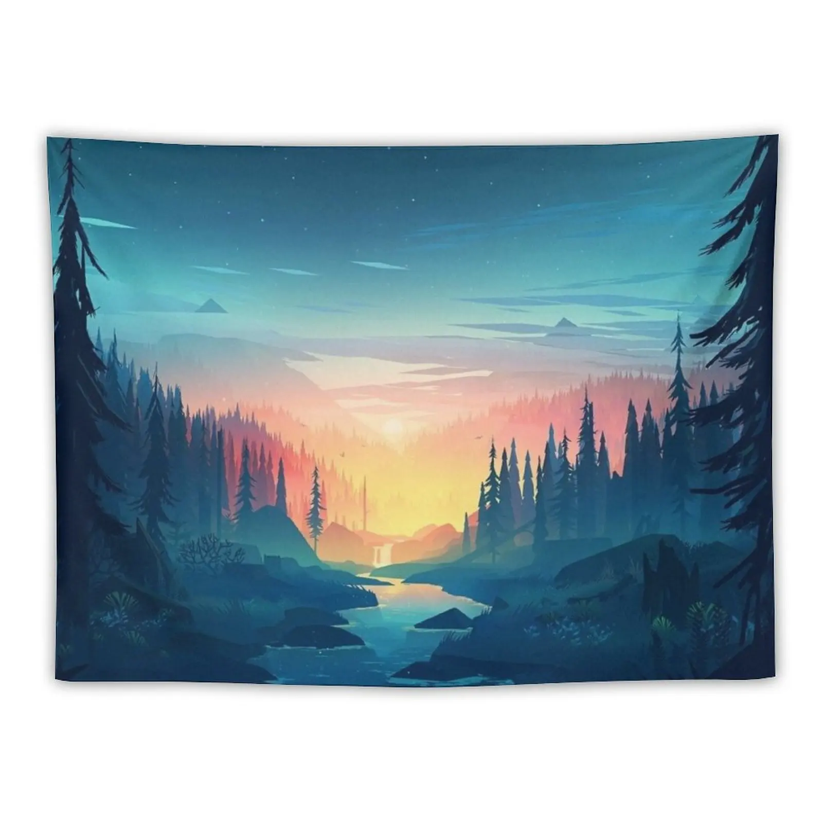 

animated night forest Tapestry Bedrooms Decor Room Decor Korean Style Decoration Aesthetic Decorative Wall Murals Tapestry