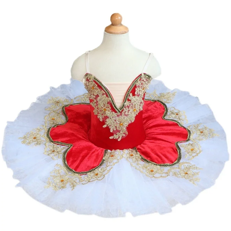 

2022 Red/Blue Professional Ballet Tutu Child Kids Girls Adulto Swan Lake Dress Women Pancake Tutu Ballerina Dance Costumes Party