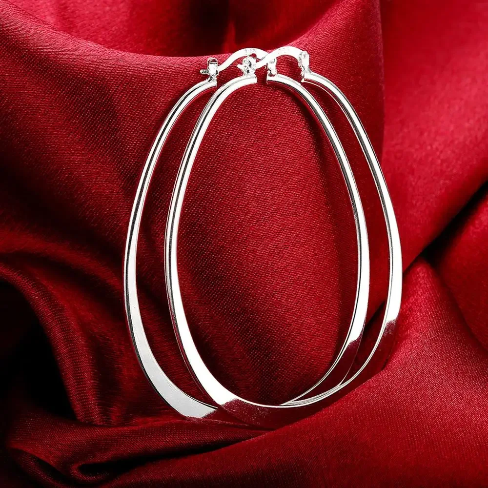 Charm 925 Sterling Silver Earring High Quality Fashion for Woman Jewelry Flat Geometry Long Big Earrings Wedding Gift
Charm 925 Sterling Silver Earring High Quality Fashion for Woman Jewelry Flat Geometry Long Big Earrings Wedding Gift