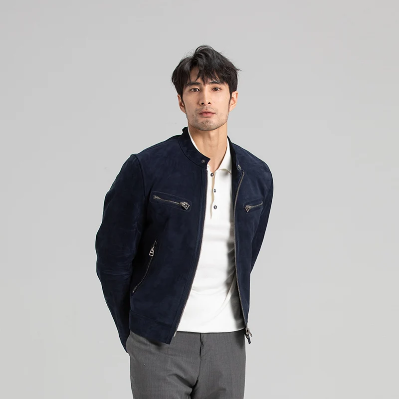 Men's Real Leather Sheepskin Motocycle Jackets A2pilot Bomber Rider Coats New In High Quality Spring Autumn Blue Suede Cloth
Men's Real Leather Sheepskin Motocycle Jackets A2pilot Bomber Rider Coats New In High Quality Spring Autumn Blue Suede Cloth