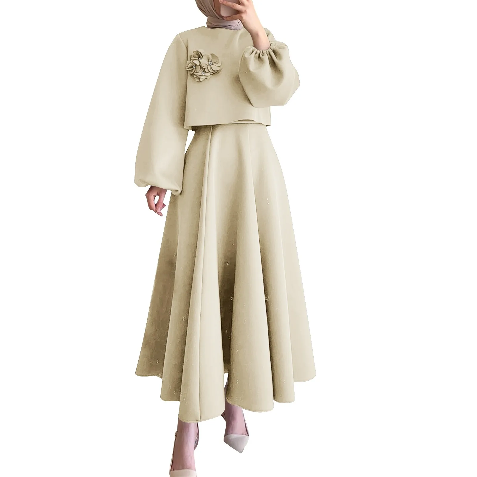 Dress Sets For Women 2024 Spring Autumn New Round Collar Solid Color Lantern Long Sleeve Pullover Tops A-Line Skirts Sets
Dress Sets For Women 2024 Spring Autumn New Round Collar Solid Color Lantern Long Sleeve Pullover Tops A-Line Skirts Sets