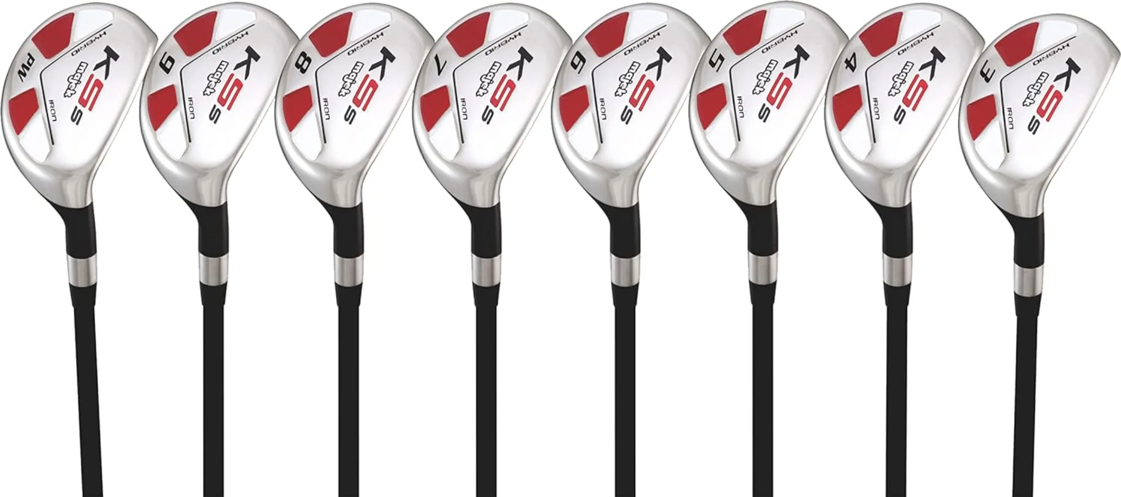 

Senior Mens Golf All Hybrid Complete Full Set which Includes #3 4 5 6 7 8 9 PW Senior Flex with Senior Midsize K5s Design High