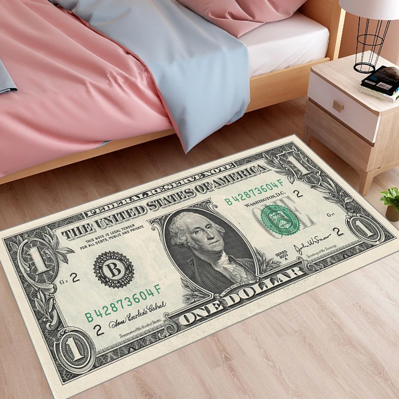 

Dollar Money Pattern Carpets Large Area Bedroom Decor Bedside Carpet Bathroom Non-slip Rug Modern Living Room Decoration Rugs