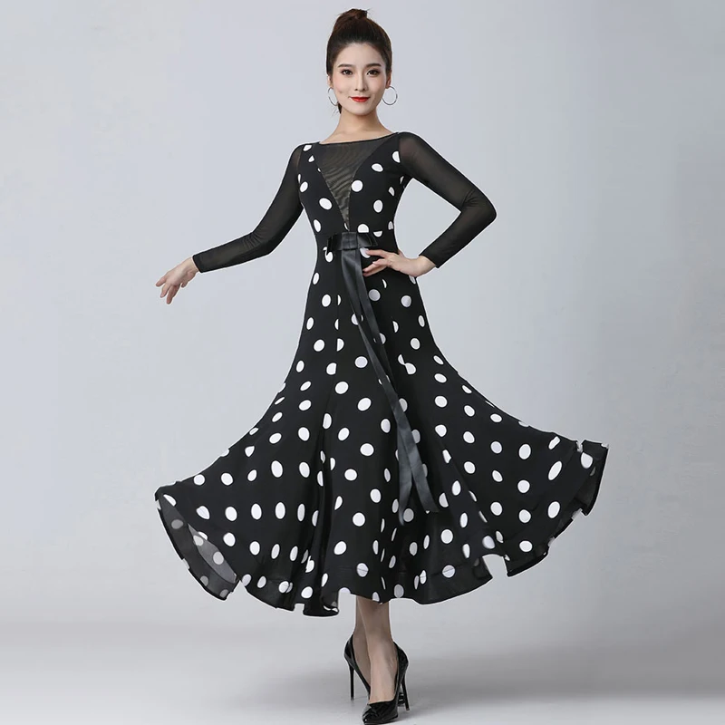 Polka Dot Ballroom Dance Competition Dress Women Waltz Modern Dancing Dresses Long Sleeved Latin Dance Dress Stage Wear SL9153
Polka Dot Ballroom Dance Competition Dress Women Waltz Modern Dancing Dresses Long Sleeved Latin Dance Dress Stage Wear SL9153