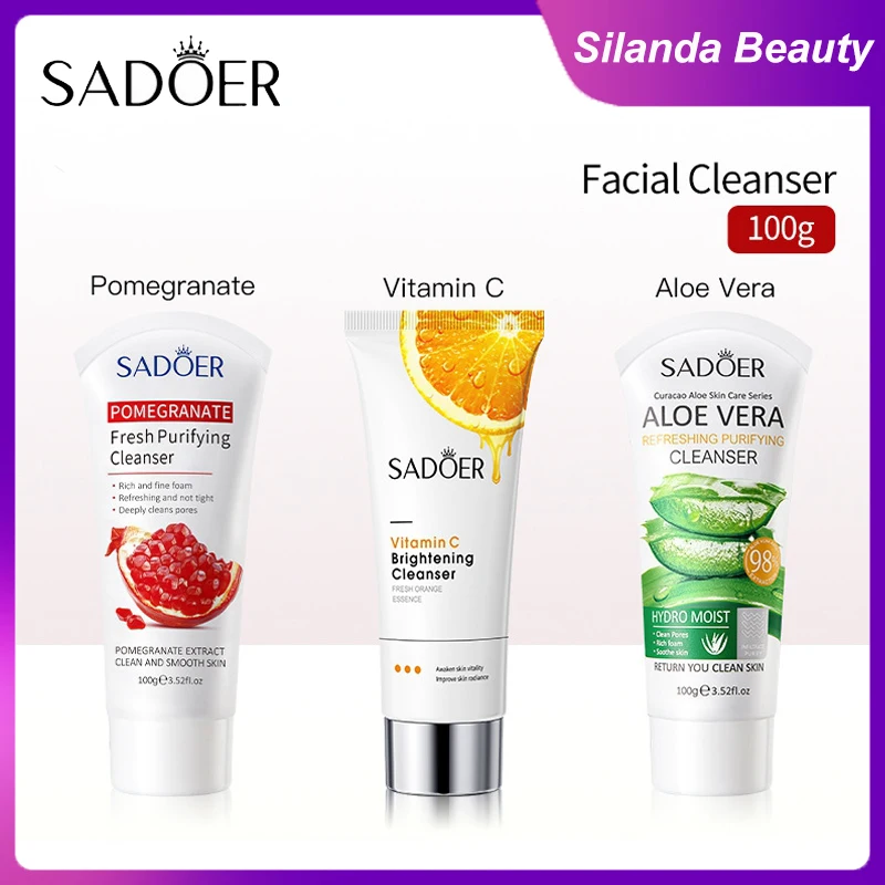 

Silanda Beauty Aloe Pomegranate Face Cleanser Facial Scrub Foam Remove Blackhead Hydrating Shrink Pores Deep Clean Refreshing