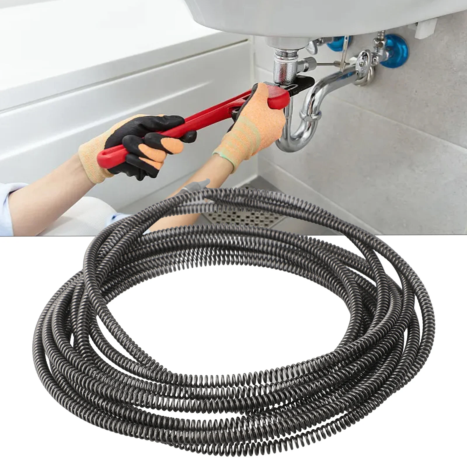 5-10m Pipe Dredging Spring Pipe Sewer Pipe Unblocker Sinks Basin Pipeline Clogged Remover Tools Bathroom Kitchen Drain Cleaner
5-10m Pipe Dredging Spring Pipe Sewer Pipe Unblocker Sinks Basin Pipeline Clogged Remover Tools Bathroom Kitchen Drain Cleaner