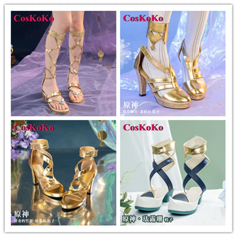 

CosKoKo Nilou/Layla/Candace/Faruzan Shoes Cosplay Anime Game Genshin Impact Fashion High-Heeled Shoes Role Play Accessories New