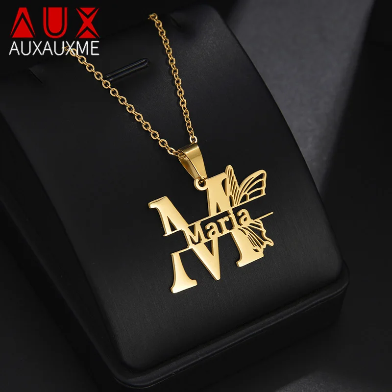 Auxauxme Custom Big First Letter Butterfly Name Necklace Stainless Steel Capital Nameplate Pendant Choker Women Jewelry Gifts
Auxauxme Custom Big First Letter Butterfly Name Necklace Stainless Steel Capital Nameplate Pendant Choker Women Jewelry Gifts