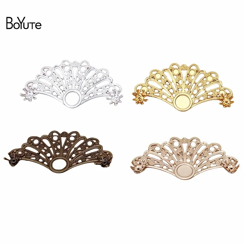 

BoYuTe (20 Pieces/Lot) 29*55MM Metal Brass Sector Shape Filigree Materials for Crown Tiara Jewelry Making