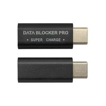 2PCS USB C 타입 데이터 차단기 USB-C 주스 잭 디펜더 어댑터 지원 빠른 충전 (50V/5A) 데이터 도난 방지