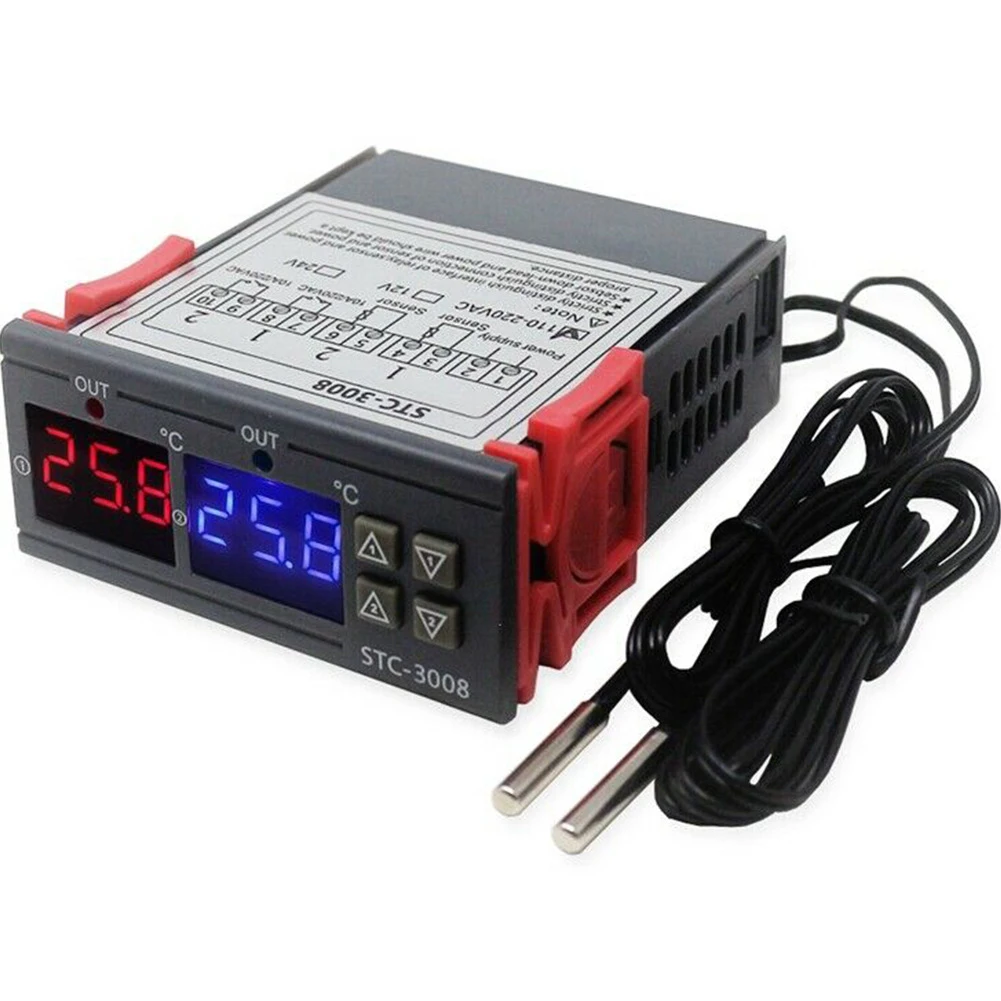 STC-3008 Digital Display Dual Control Temperature Thermostat With Dual Computer Digital Display Adjustable Thermostat Switches
STC-3008 Digital Display Dual Control Temperature Thermostat With Dual Computer Digital Display Adjustable Thermostat Switches