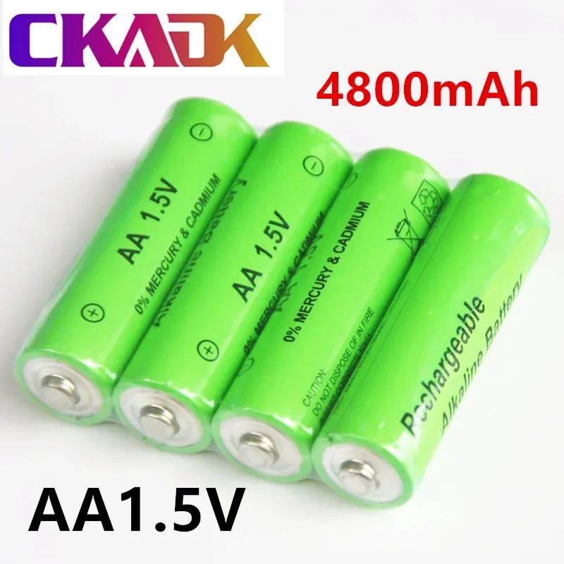 

4-12pcs 1.5V AA battery 4800mAh Rechargeable battery NI-MH 1.5 V AA battery for Clocks mice computers toys so on+free shipping