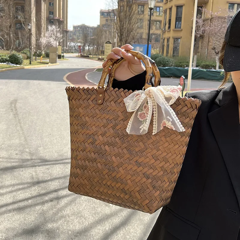 Gusure Handmade Straw Shoulder Bag - Bohemian Summer Tote 4 S6c2fbf1d8c7944a6b42123dee2838558K