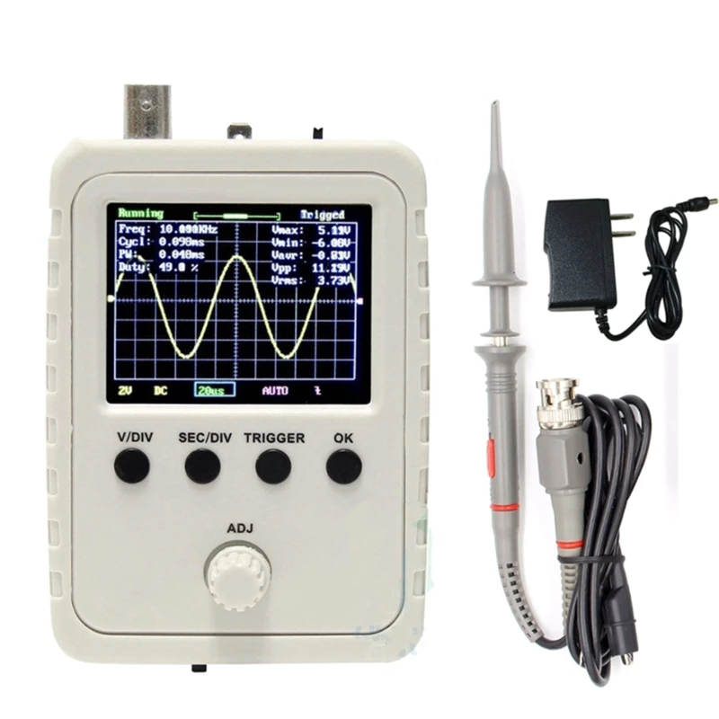 

2.4Inch Portable Tft Digital Mini Oscilloscope Logic Analyzer Kit With European Power Supply + Bnc Probe Eu Plug