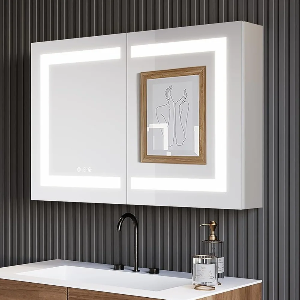 Vanity Mirror Cabinets Double Door Bathroom Medicine Cabinet With Shelves Dimming Makeup Storage Organizer Surface Mount Bedroom
Vanity Mirror Cabinets Double Door Bathroom Medicine Cabinet With Shelves Dimming Makeup Storage Organizer Surface Mount Bedroom