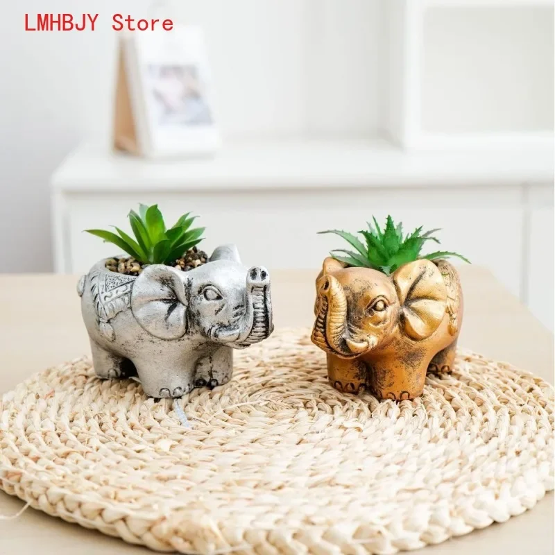 

LMHBJY European Garden Animal Cement Flower Pot Countryside Forest Series Display Meaty Plant Pot Shop Decoration