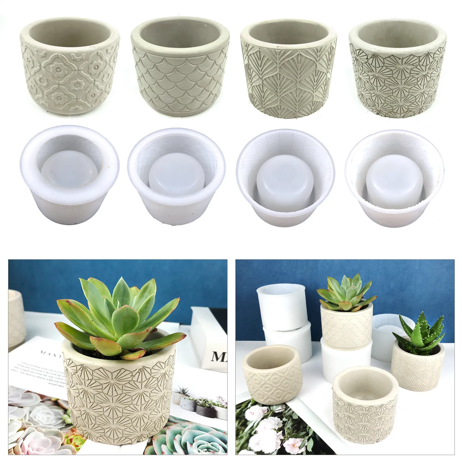 Silicone Molds For Concrete Flower Pot,Succulent Flower Pot Mold Cement Pattern Molds Diy Gardening Material Aroma Candle Jar
Silicone Molds For Concrete Flower Pot,Succulent Flower Pot Mold Cement Pattern Molds Diy Gardening Material Aroma Candle Jar