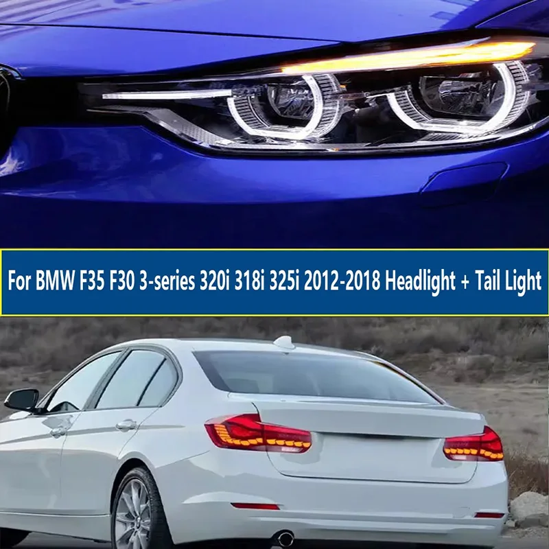 

Car LED Headlight Tail lamp For BMW 3 Series F30 F35 2012-2018 Projector Lens Reverse Brake Fog Front lights DRL Plug and Play