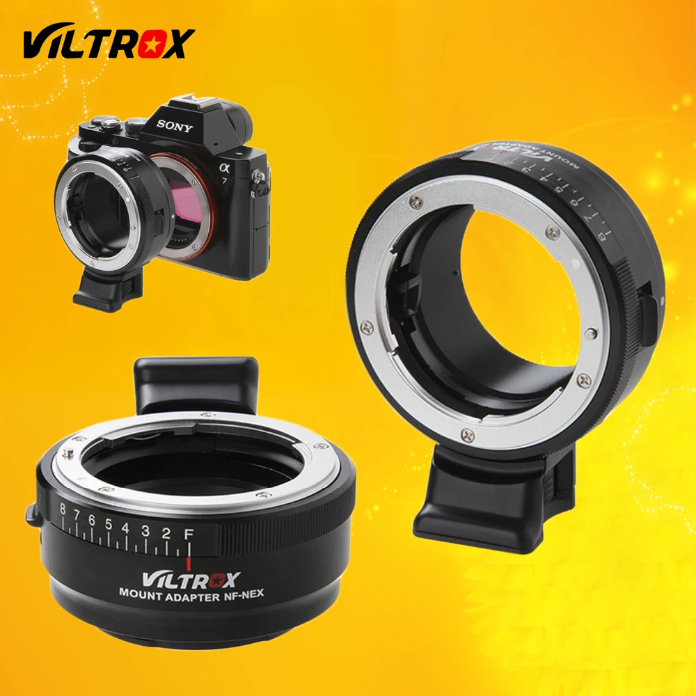 Viltrox NF-NEX Lens Adapter w/ Tripod Mount Aperture Ring for Nikon F AF-S AI G Lens to Sony E Camera A9 A7SII A7RII NEX 7 A6500
Viltrox NF-NEX Lens Adapter w/ Tripod Mount Aperture Ring for Nikon F AF-S AI G Lens to Sony E Camera A9 A7SII A7RII NEX 7 A6500
