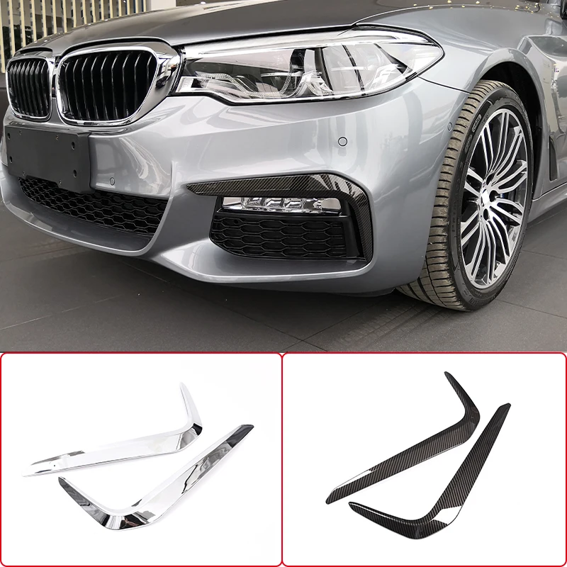 

For BMW 5 Series G30 530liM 2018-2020 Chrome Front Fog Light Lamp Cover Eyelid Eyebrow Decoration Strips Outer Foglight Trim