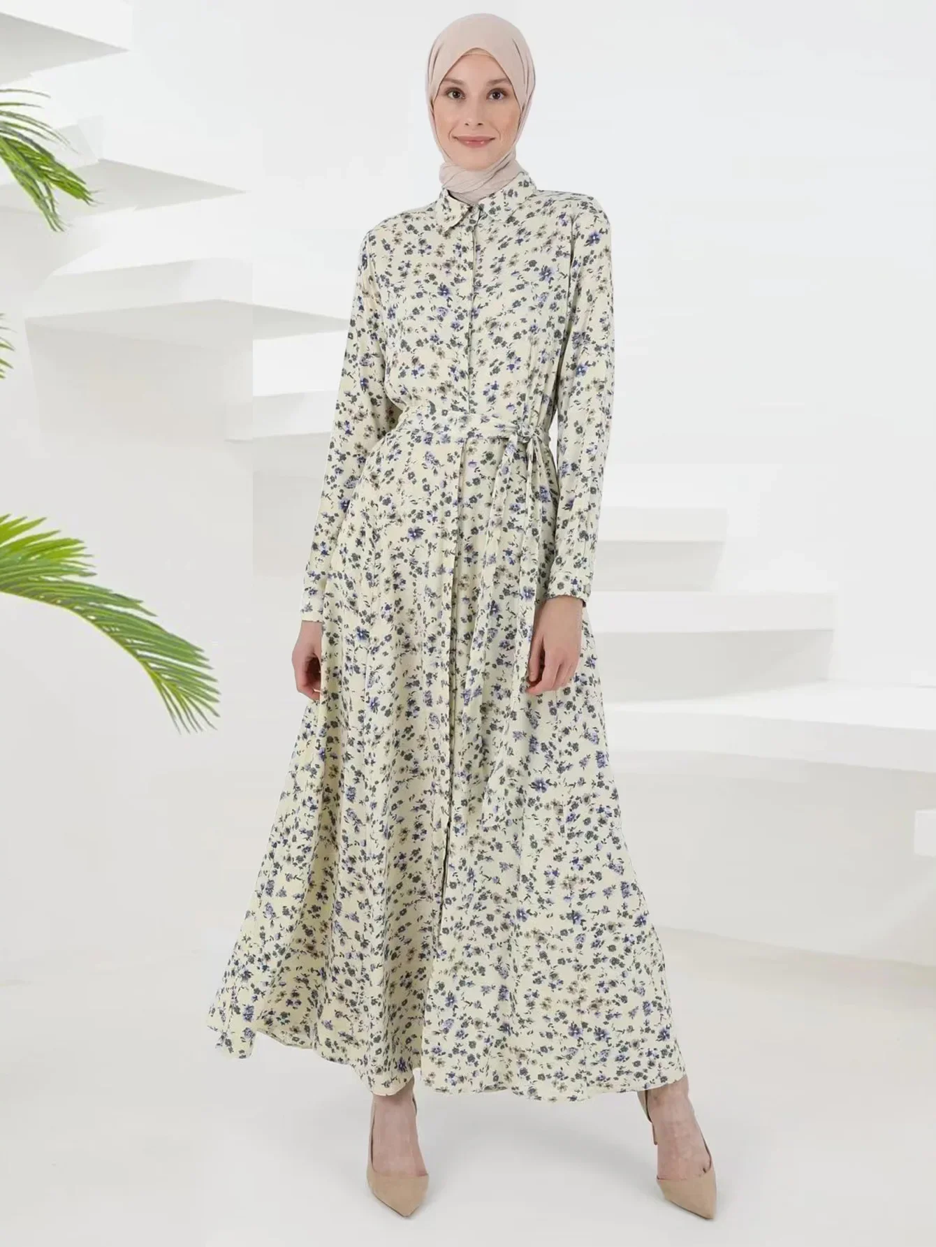 Arabia Print Dress for Women Africa Turkey Muslim Abaya Lace-up A-line Dress Long-sleeved Chiffon Turn Down Collar Long Dress
Arabia Print Dress for Women Africa Turkey Muslim Abaya Lace-up A-line Dress Long-sleeved Chiffon Turn Down Collar Long Dress
