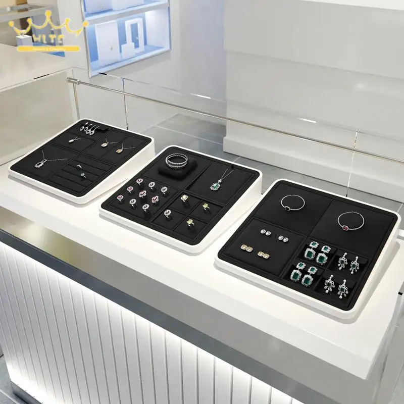 Black Microfiber Jewelry Organizer Tray High-Grade Jewelry Counter Display Props Exhibition Earrings Necklace Rings Holder
Black Microfiber Jewelry Organizer Tray High-Grade Jewelry Counter Display Props Exhibition Earrings Necklace Rings Holder