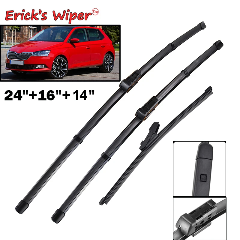 

Erick's Wiper LHD Front & Rear Wiper Blades Set For Skoda Fabia NJ Hatchback 2014 - 2020 Windscreen Windshield Window 24"16"14"