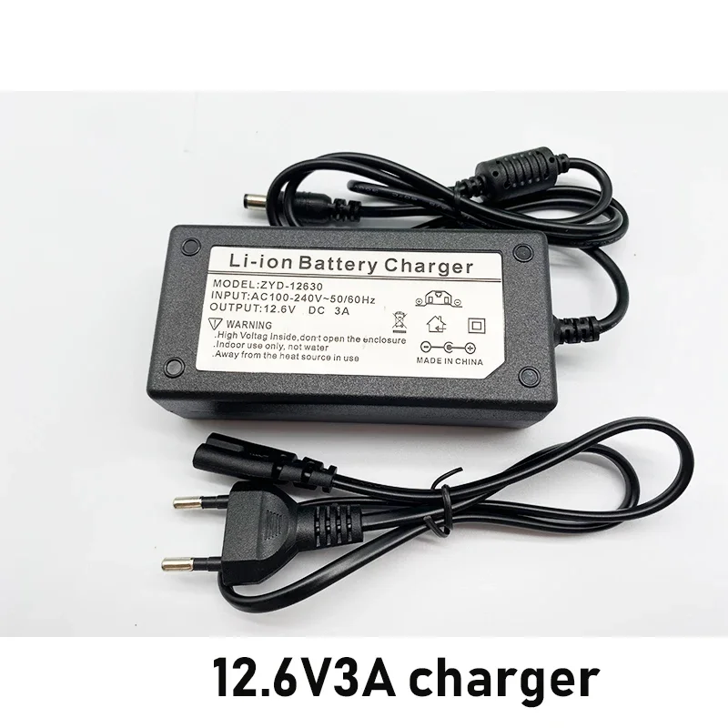 

12.6V 1A 2A 3A adapter for 12V DC charging head 3-string lithium-ion battery polymer rechargeable battery pack smart charger