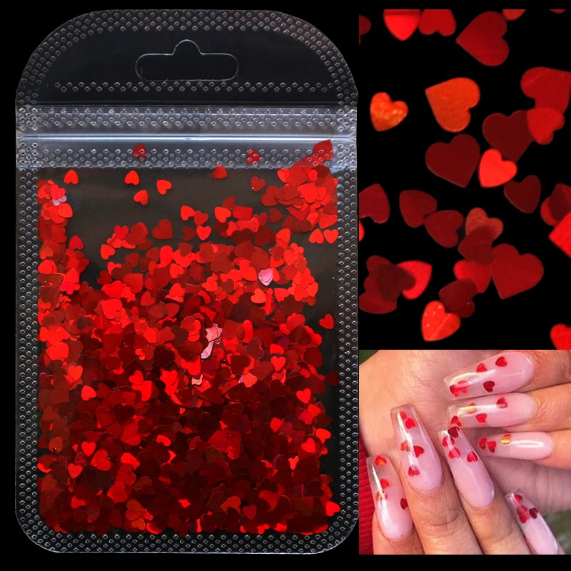 2g Holographic Nail Art Glitter Shiny Sweet Love Heart Flakes Sequins 3D Nails Paillette Manicure Valentine's Day Decorations
2g Holographic Nail Art Glitter Shiny Sweet Love Heart Flakes Sequins 3D Nails Paillette Manicure Valentine's Day Decorations