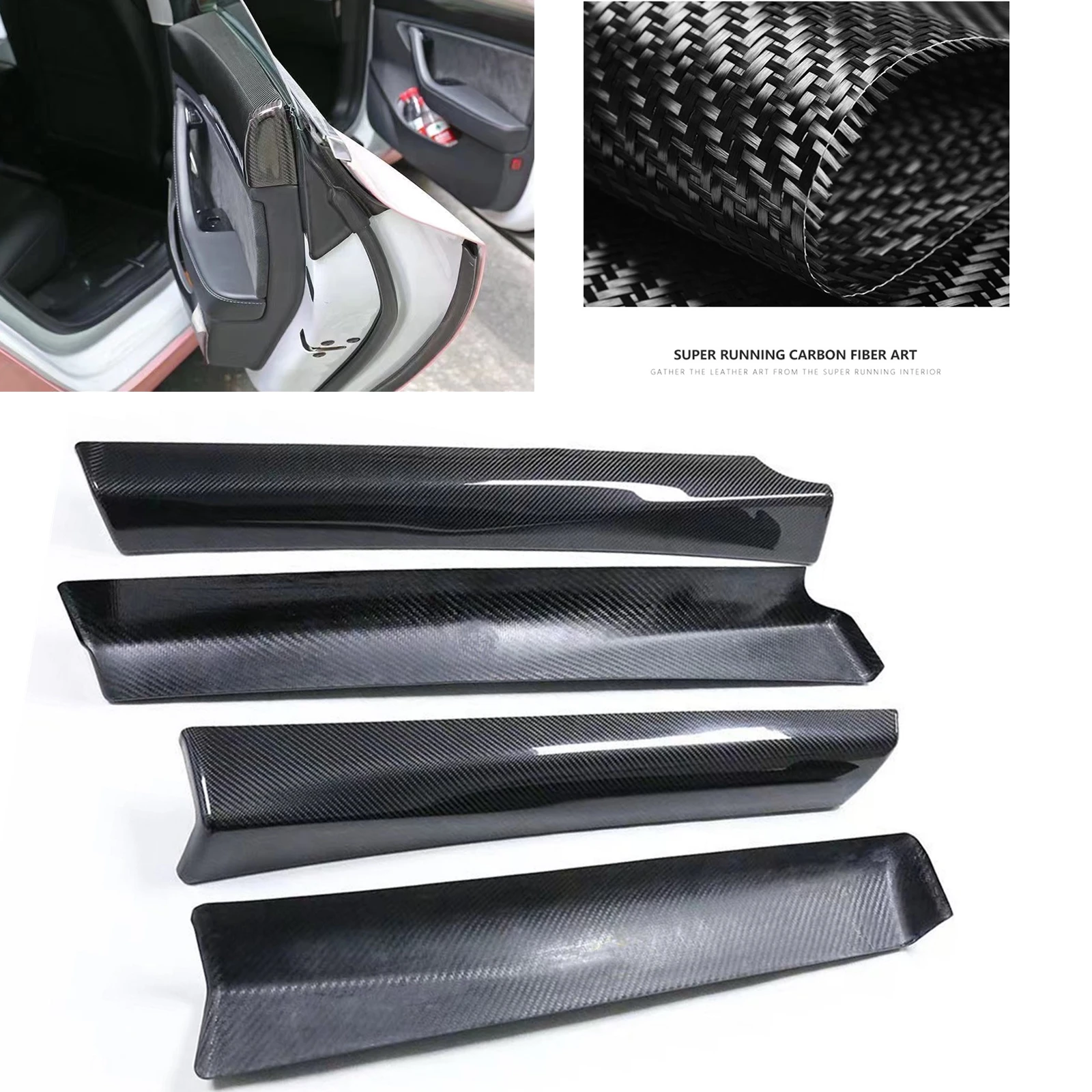 Carbon Fiber Interior Door Panel Trim Cover Luxury Strip Handle Board Frame Stickers For Tesla Model 3 2016 2017 2018 2019 2020
Carbon Fiber Interior Door Panel Trim Cover Luxury Strip Handle Board Frame Stickers For Tesla Model 3 2016 2017 2018 2019 2020