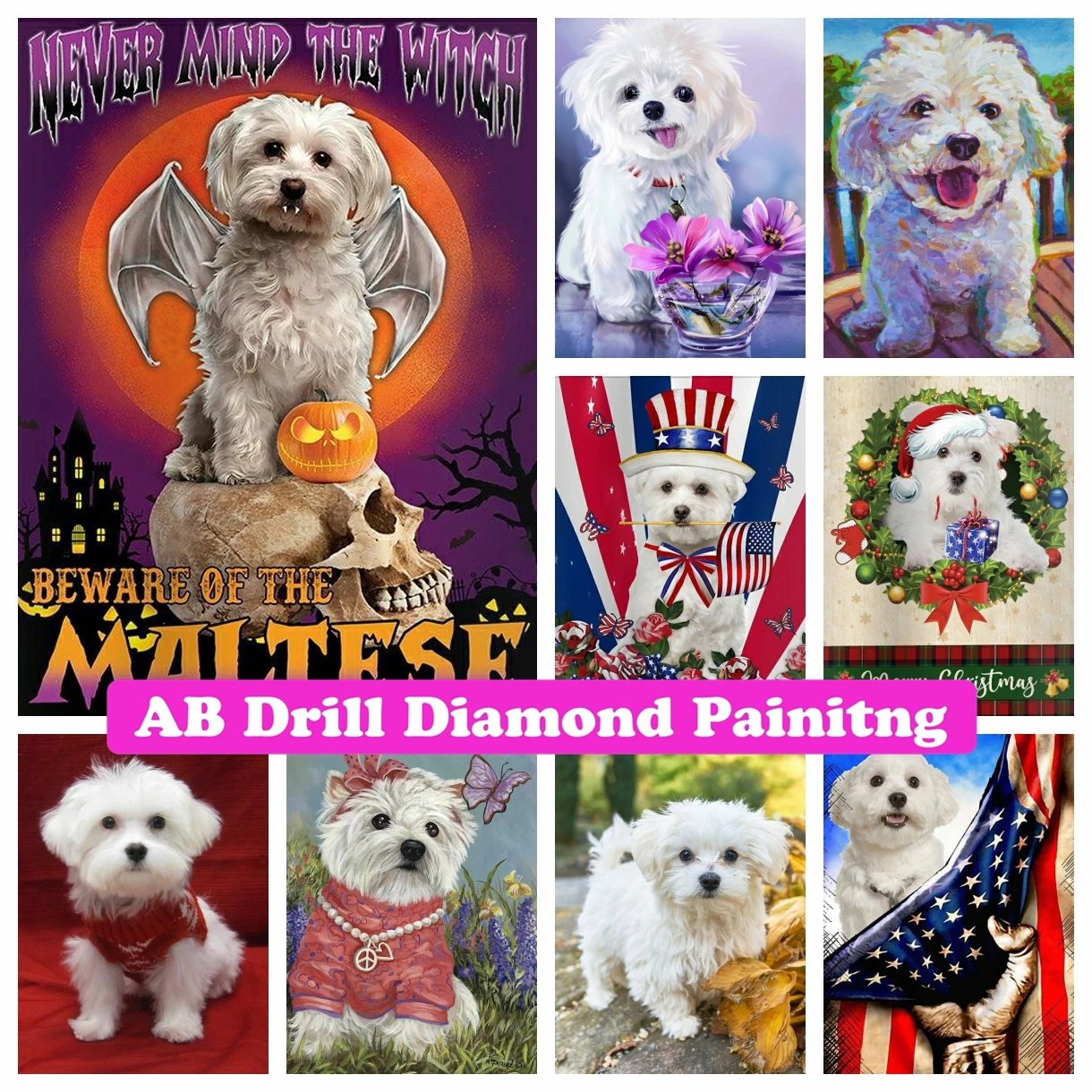 Maltese Dog 5D DIY AB Drills Diamond Painting Mosaic Pet Animal Cross Stitch Embroidery Handmade Rhinestones Home Decor Gifts
Maltese Dog 5D DIY AB Drills Diamond Painting Mosaic Pet Animal Cross Stitch Embroidery Handmade Rhinestones Home Decor Gifts
