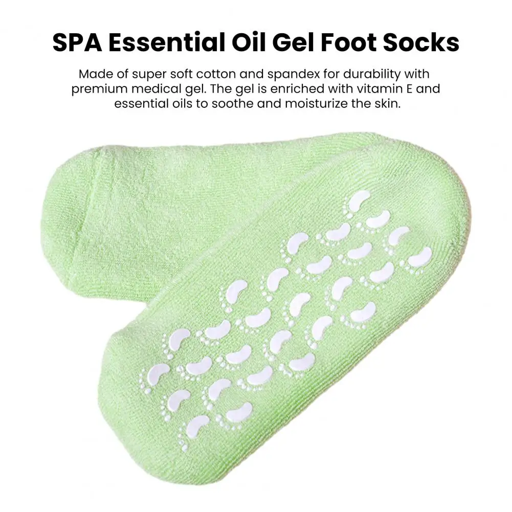 

Vitamin E Gel Socks Moisturizing Gel Spa Socks with Essential Oils Vitamin Infusion for Repairing Softening Dry Cracked Feet