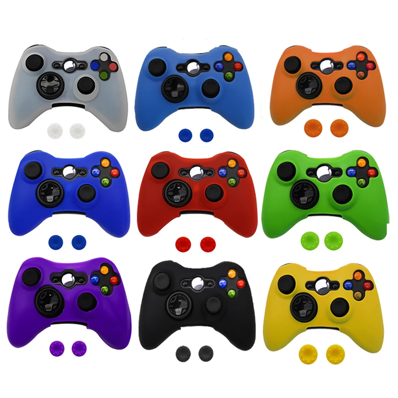Silicone Protective Skin Case for XBox 360 Gamepad Rubber Shell Skin For Xbox 360 Controller + 2 Thumb Grips Caps
Silicone Protective Skin Case for XBox 360 Gamepad Rubber Shell Skin For Xbox 360 Controller + 2 Thumb Grips Caps