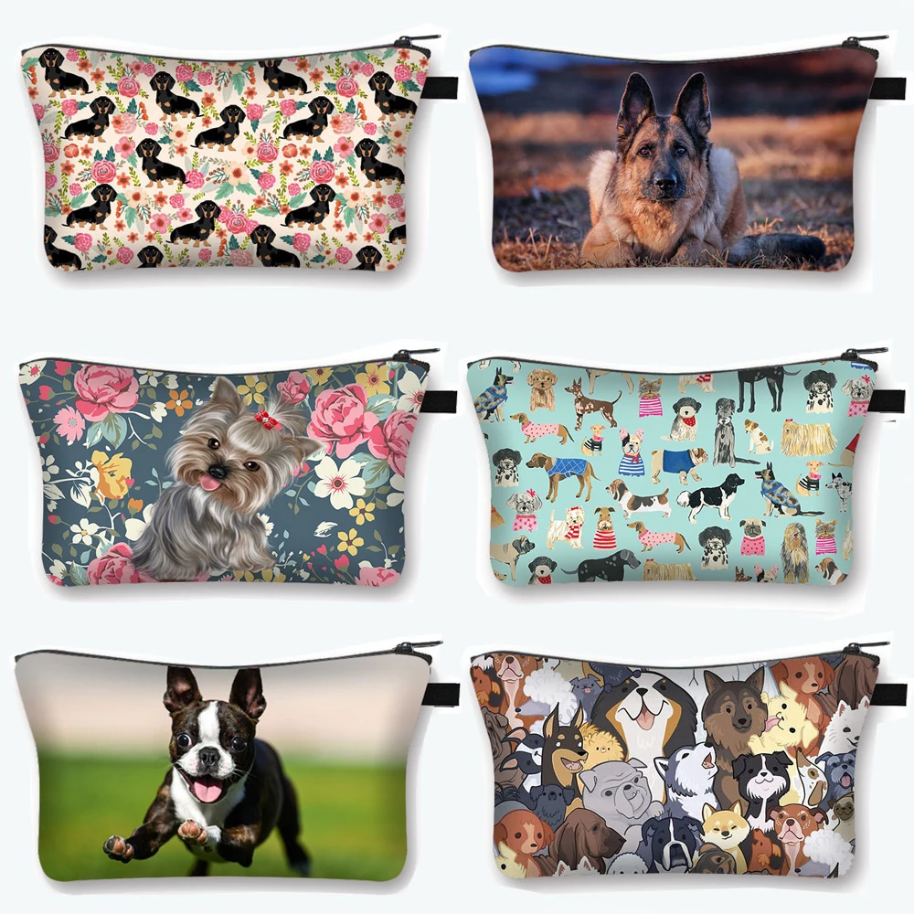 

Dachshund Boston Terrier German Shepherd Dog Cosmetic Bag Women Makeup Bags Ladies Lipstick Bag Girls Cosmetic Case Organizers