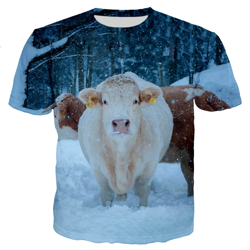 2023 Summer New 3D Printing T-shirt Men's and Women's Short Sleeve Animal Cow Pattern Casual Fashion Round Neck Top T-shirt
2023 Summer New 3D Printing T-shirt Men's and Women's Short Sleeve Animal Cow Pattern Casual Fashion Round Neck Top T-shirt