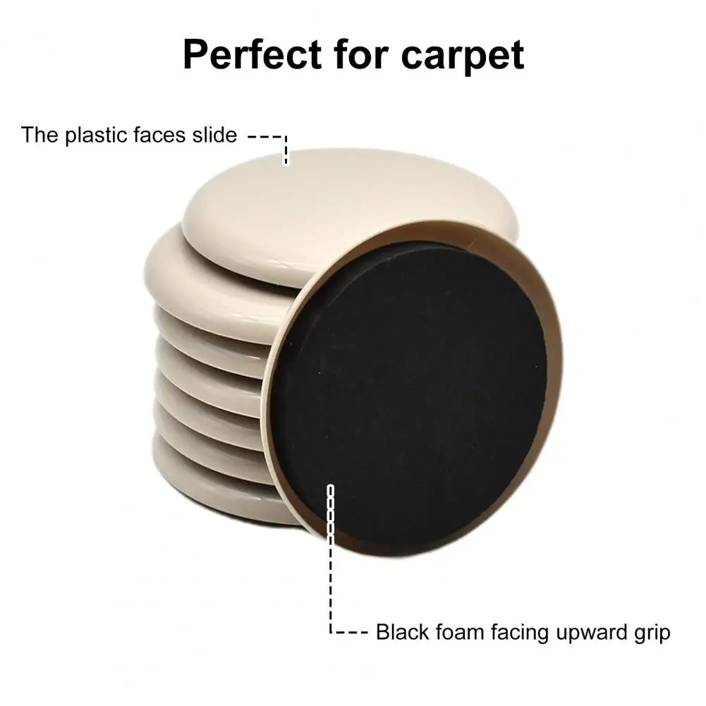 

Furniture Sliders for Carpet Heavy Duty Furniture Sliders 20pcs Reusable Round Pads for Chair Legs on Hardwood Floors Mute