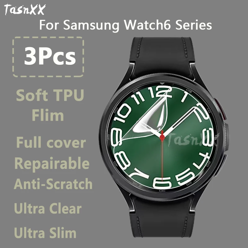 

3 шт. для Samsung Galaxy Watch6 Classic Pro 40 мм 44 мм 47 мм Ультрапрозрачная тонкая мягкая защитная пленка из ТПУ для экрана-не закаленное стекло