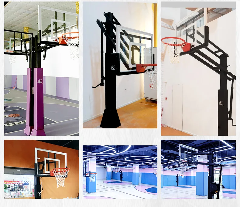 Cesta de basquete inground ajustável para fitness interno e externo, equipamento profissional de treinamento de basquete interno e externo Cesta de basquete inground ajustável para fitness interno e externo, equipamento profissional de treinamento de basquete interno e externo