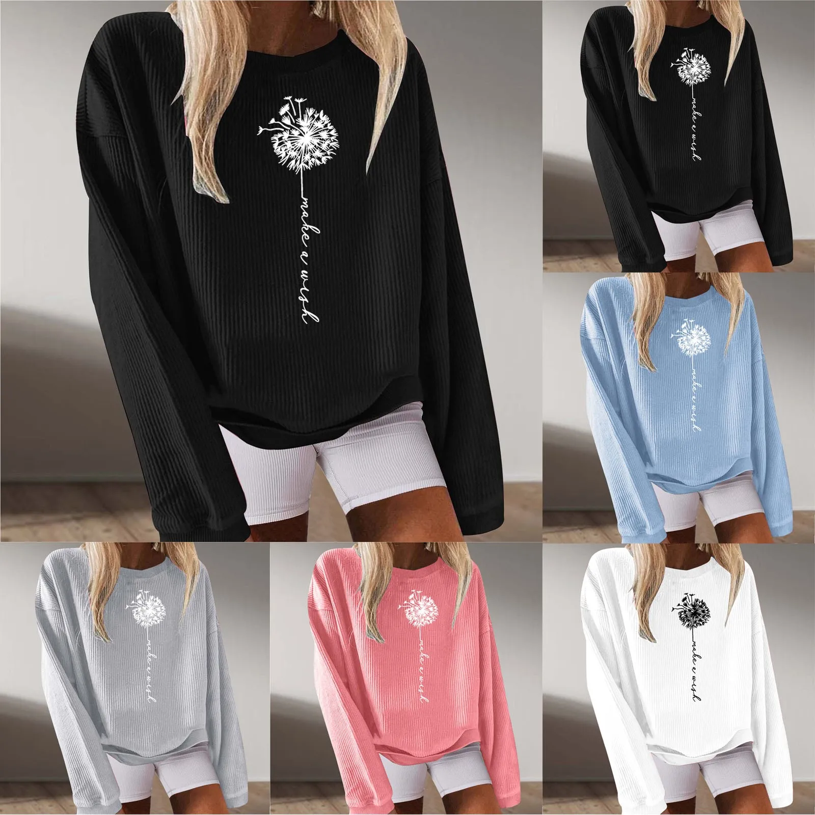 Christmas Sweatshirts Women Women's Hoodless Sweatershirt Sports Casual Top Dandelion Printing Multi Color Fashion round Neck
Christmas Sweatshirts Women Women's Hoodless Sweatershirt Sports Casual Top Dandelion Printing Multi Color Fashion round Neck