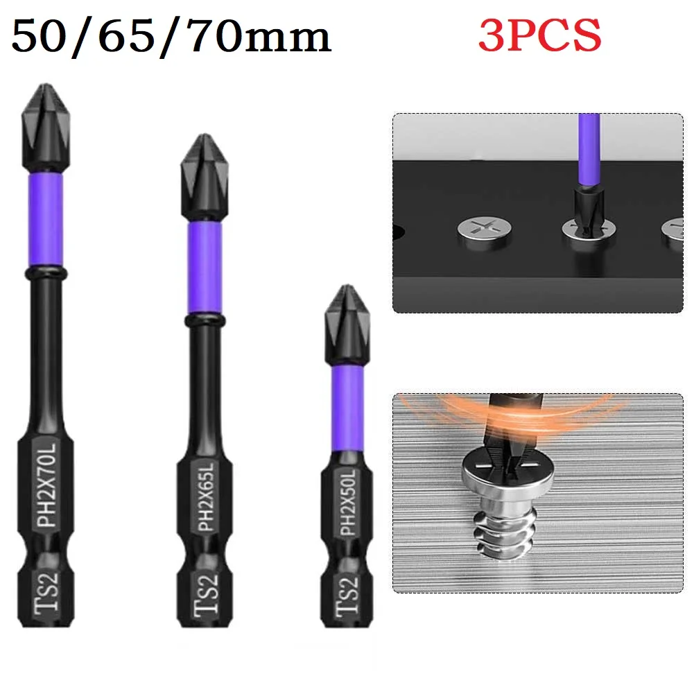 3Pcs Magnetic Screwdriver Bit PH2 Non-slip Cross Batch Head Impact Drill Bit For Electric Driver Power Tools Parts 50/65/70mm
3Pcs Magnetic Screwdriver Bit PH2 Non-slip Cross Batch Head Impact Drill Bit For Electric Driver Power Tools Parts 50/65/70mm
