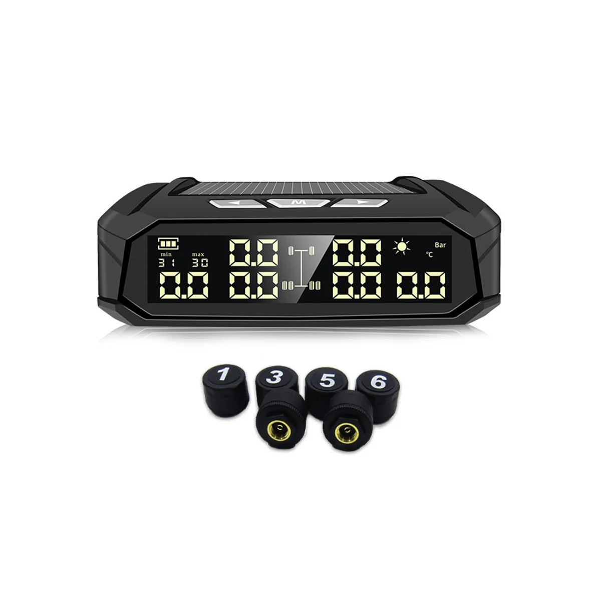 Автомобильная система TPMS система контроля давления в шинах, солнечная энергия, цифровой дисплей, автоматические системы охранной сигнализации с 6 внешними датчиками
Автомобильная система TPMS система контроля давления в шинах, солнечная энергия, цифровой дисплей, автоматические системы охранной сигнализации с 6 внешними датчиками