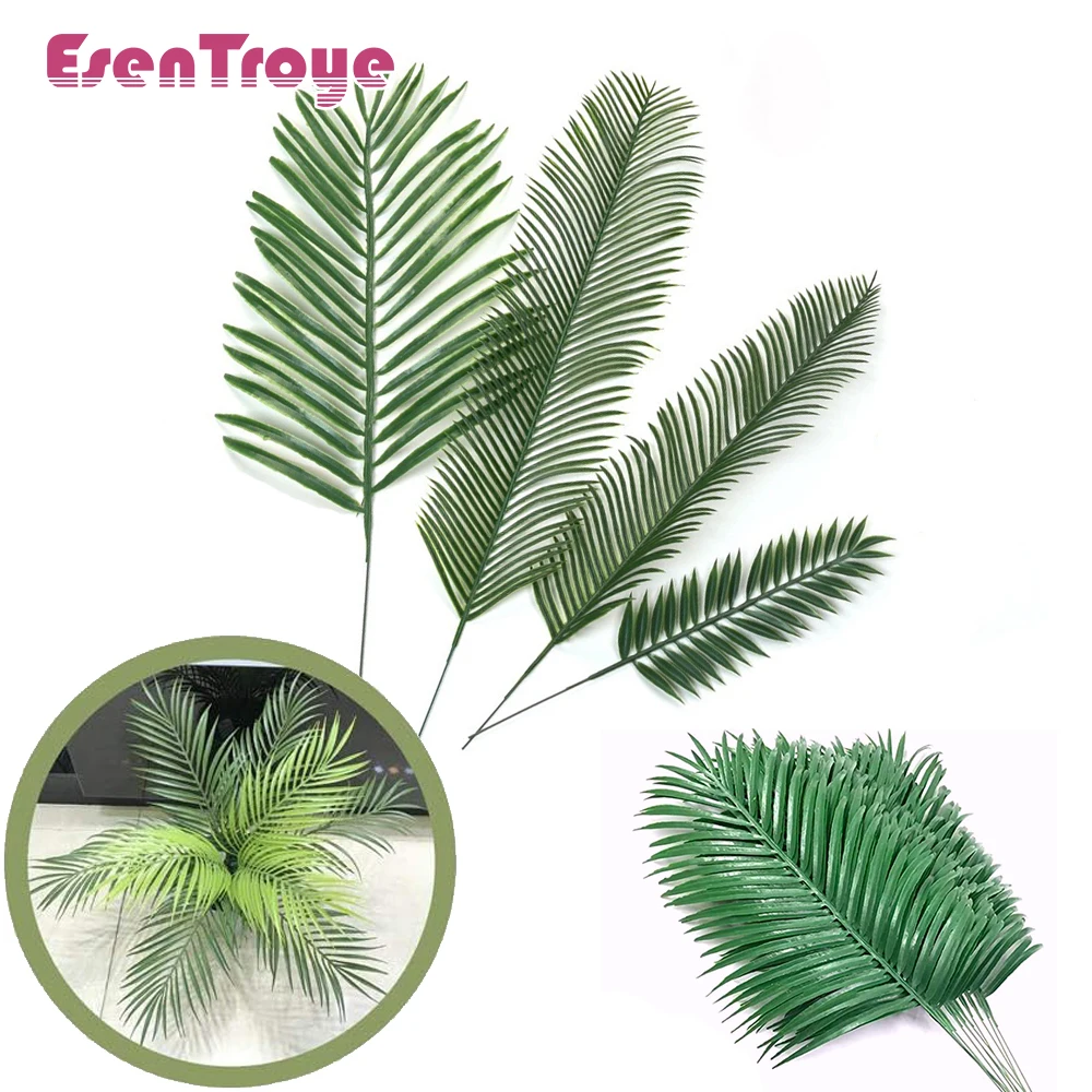 

Artificial Palm Leaves Large Tropical Fake Greenery Plants for Jungle Hawaiian Party Summer Wedding Decoration Home Table Decors