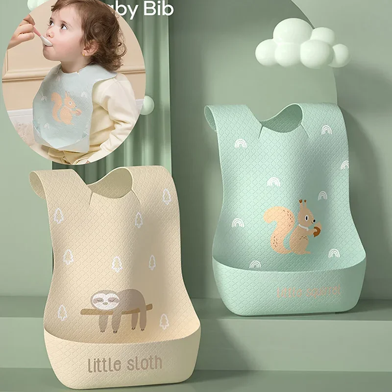 

disposable Infant Waterproof Print Bib Super Soft Saliva Pockets Children's Complementary Food Rice Bibs Burp Cloths Baby Items