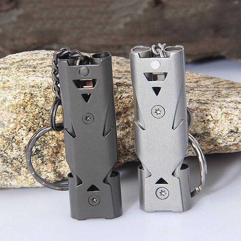High Decibel Whistle Keychain Stainless Steel Double Pipe Camping Hiking Emergency Survival Whistle Outdoors Tools Portable 2023
High Decibel Whistle Keychain Stainless Steel Double Pipe Camping Hiking Emergency Survival Whistle Outdoors Tools Portable 2023