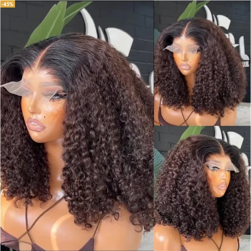 

Glueless Preplucked 26 Inches Long 180%Density Black Kinky Curly Lace Front Wig With BabyHair Heat Temperature Daily Cosplay Wig