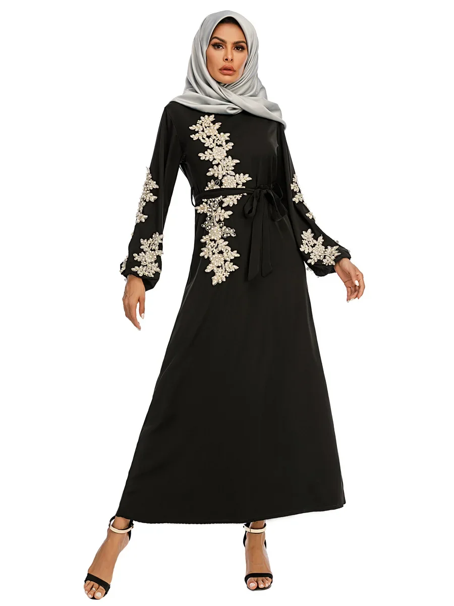 Autumn New 2 Pcs Muslim Sets Embroidery Abaya Dubai Turkey Muslim Dress+ Scarf Kaftan Islamic Dress Women Robe Suit 24 S6c506ea9da94405688a34081bd67cabfa