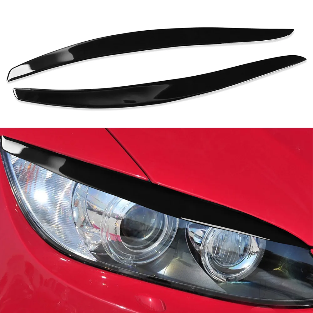 

2pcs Car Gloss Black Headlight Eyelids Eyebrow Cover Trim Carbon Fiber For BMW 3 Series E92 E93 M3 Coupe 2-Door 2006-2012