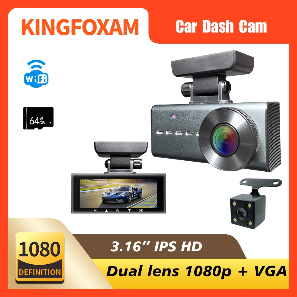 Dash Cam for Car 1080P with Front and Rear Channel,Car DVR with Loop Record G-sensor Parking Monitoring 64GB Night Vision WIFI
Dash Cam for Car 1080P with Front and Rear Channel,Car DVR with Loop Record G-sensor Parking Monitoring 64GB Night Vision WIFI