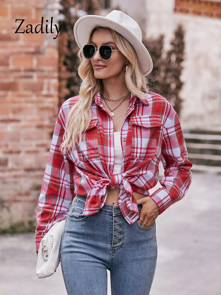 Zadily 2023 Autumn Casual Full Sleeve Women Plaid Long Shirt Oversize Button Up Ladies Blouse Turn Down Collar Spring Female Top
Zadily 2023 Autumn Casual Full Sleeve Women Plaid Long Shirt Oversize Button Up Ladies Blouse Turn Down Collar Spring Female Top